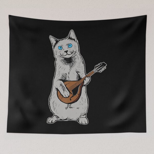 Item preview, Musician Cat Playing Mandolin Bluegrass designed and sold by HansWerne.