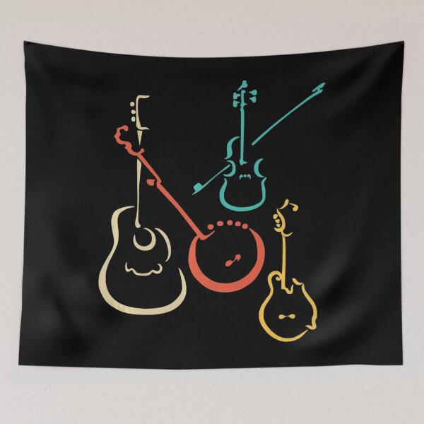 Item preview, Retro bluegrass guitars banjos fiddles mandolins designed and sold by HansWerne.