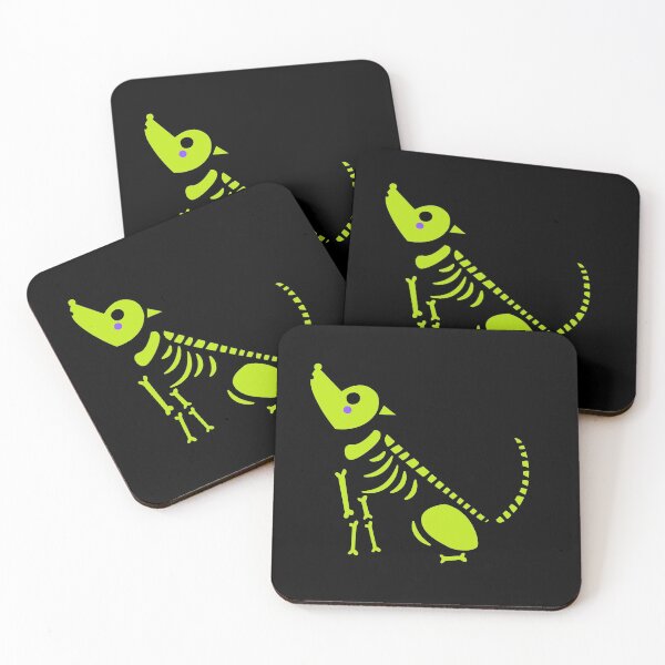 Item preview, Neon Green Skeleton Howling Wolf Simple Bold Design designed and sold by EarthArtDesigns.
