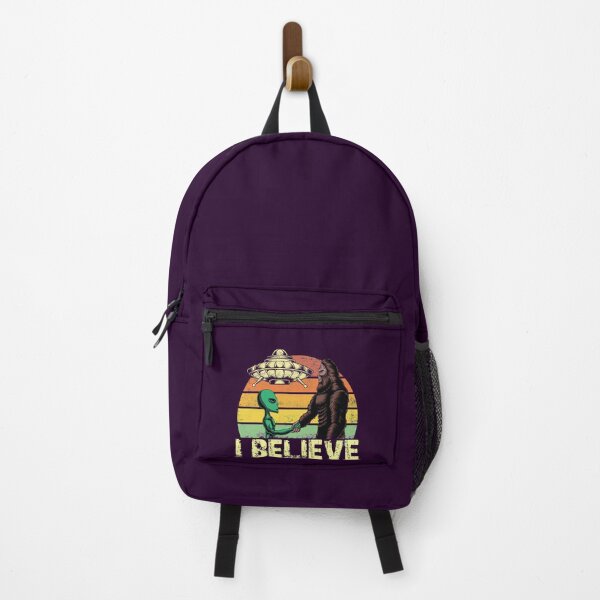 Item preview, I Believe Bigfoot and Alien Believer Retro Vintage Distressed Style designed and sold by niftee.