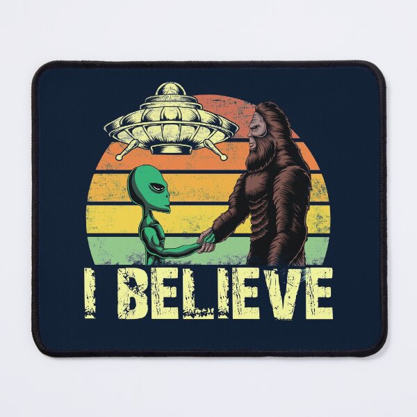 Item preview, I Believe Bigfoot and Alien Believer Retro Vintage Distressed Style designed and sold by niftee.