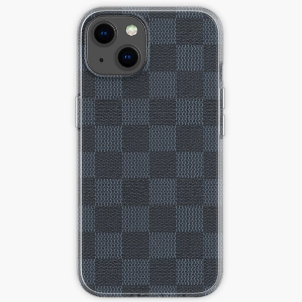 Luxury Brand Fashion Designer Monogram black Leather Pattern iPhone Soft Case