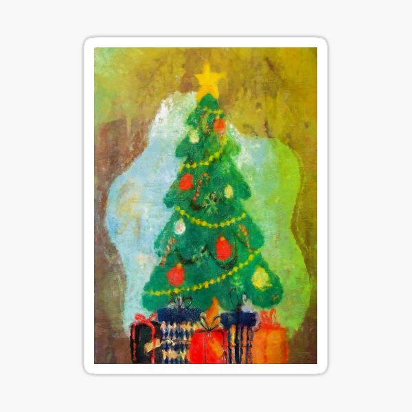 Vista previa del artículo con la obra «Árbol de Navidad con regalos», diseñado y vendido por nicpa-art.