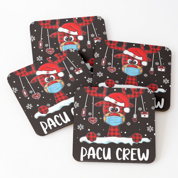 Item preview, PACU Crew Buffalo Plaid Reindeer Santa Christmas designed and sold by MarvaDiaz.