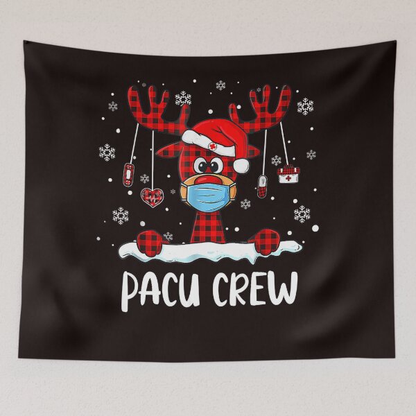 Item preview, PACU Crew Buffalo Plaid Reindeer Santa Christmas designed and sold by MarvaDiaz.