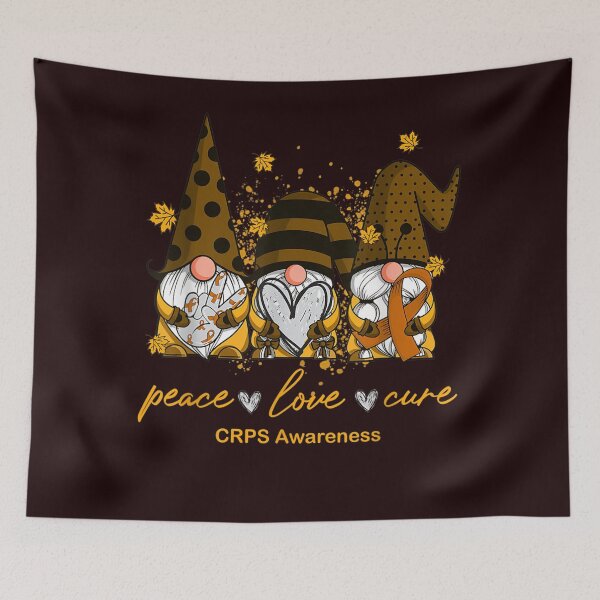 Item preview, Peace Love Cure Three Gnomes Orange Ribbon designed and sold by MarvaDiaz.
