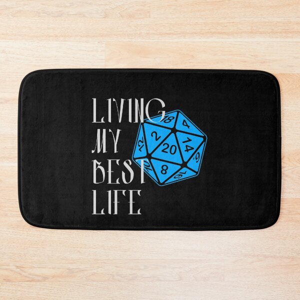 Item preview, Living My Best Life AD&D Critical Hit d20 Polyhedral Dice Design designed and sold by Candlewood Museum & Gift Shoppe.