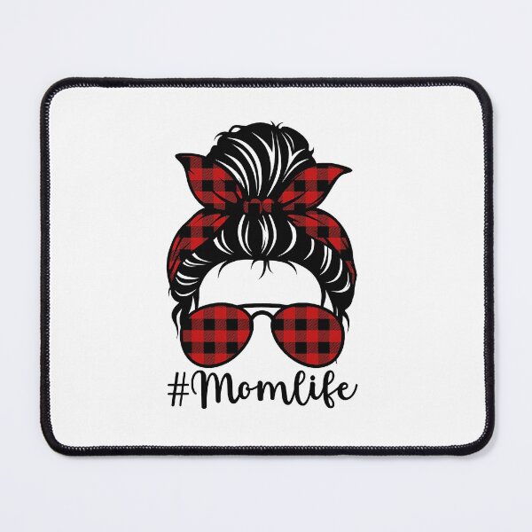 Item preview, Mom Life Messy Bun Red Buffalo Plaid Christmas Mother Pajama designed and sold by JasonAOrra.