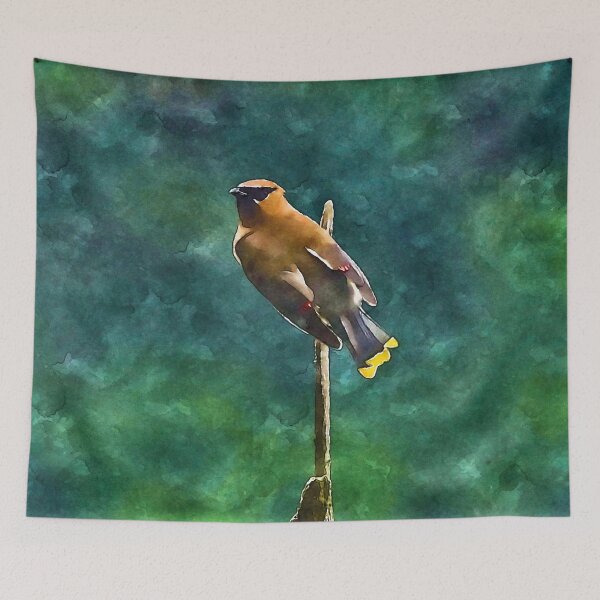 Item preview, Cedar Waxwing Digital Watercolor Painting designed and sold by Zurickdesigns.
