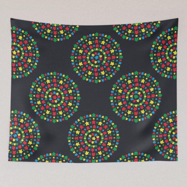 Item preview, Black Meeples Mandala designed and sold by Zab Butler Design.