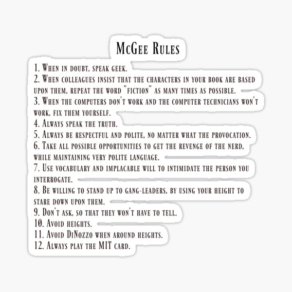 Règles de McGee Sticker