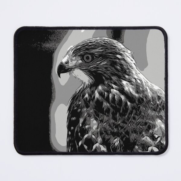 Item preview, Red Tailed Hawk Black and White Abstract Digital Painting designed and sold by Zurickdesigns.