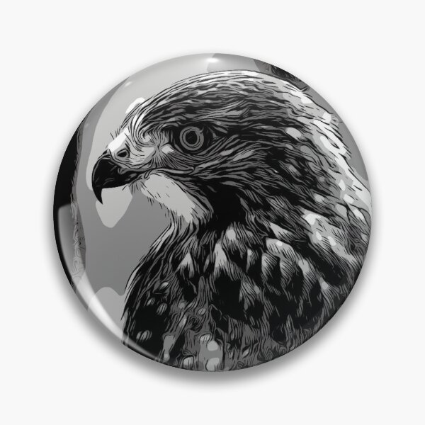Artikelvorschau, Red Tailed Hawk Black and White Abstract Digital Painting entworfen und verkauft von Zurickdesigns.
