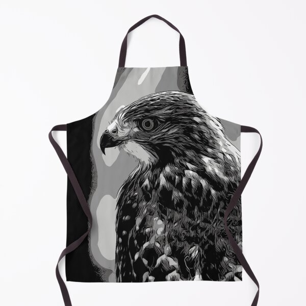 Item preview, Red Tailed Hawk Black and White Abstract Digital Painting designed and sold by Zurickdesigns.