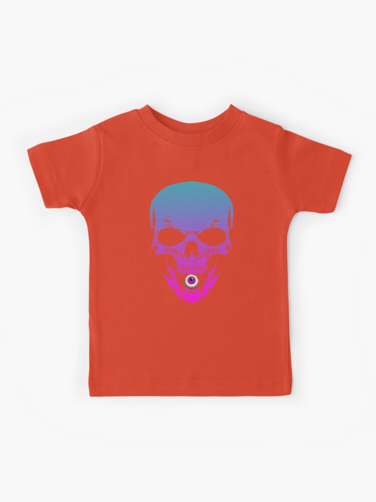 Vaporwave Synthwave Retrowave Creepy Skull with eye print