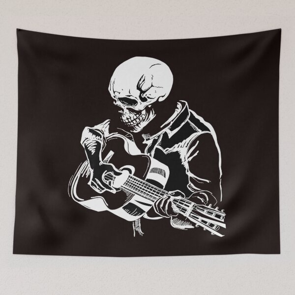 Item preview, Skeleton Head Playing Acoustic Rock On His Guitar  designed and sold by Grewal21.