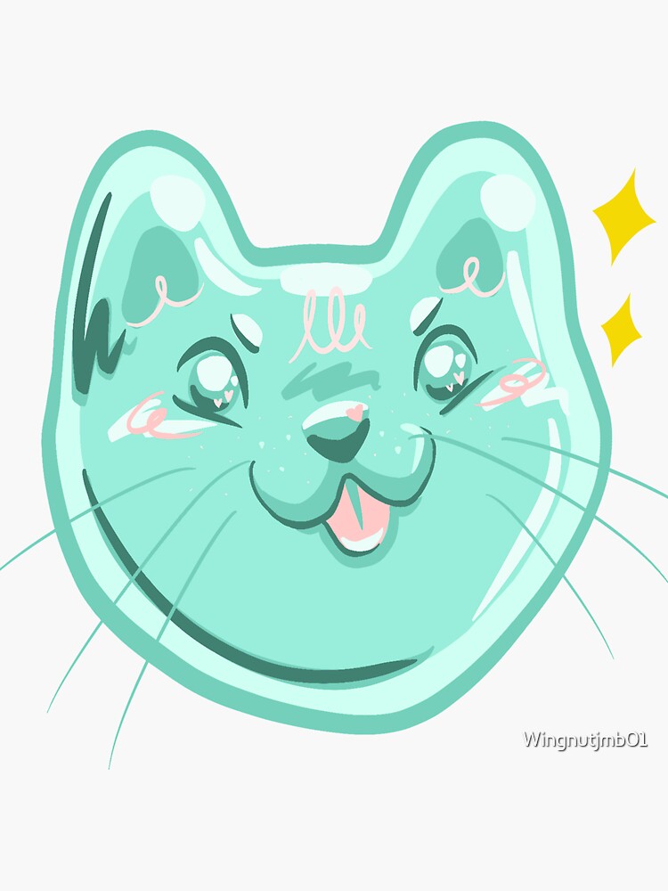 "Cute Glass Cat" Sticker by Wingnutjmb01 Redbubble