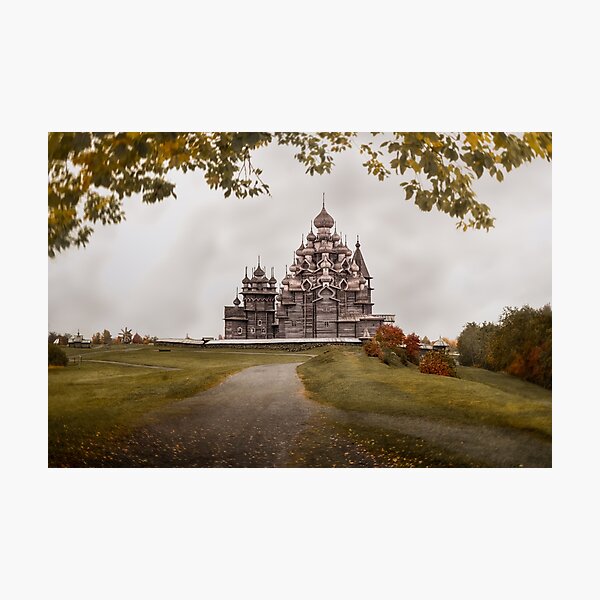 Item preview, The wooden Church of the Transfiguration of the Lord, autumn   designed and sold by Svetlana Korneliuk.