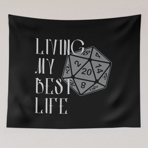 Item preview, Living My Best Life AD&D Critical Hit d20 Polyhedral Dice Design designed and sold by Candlewood Museum & Gift Shoppe.