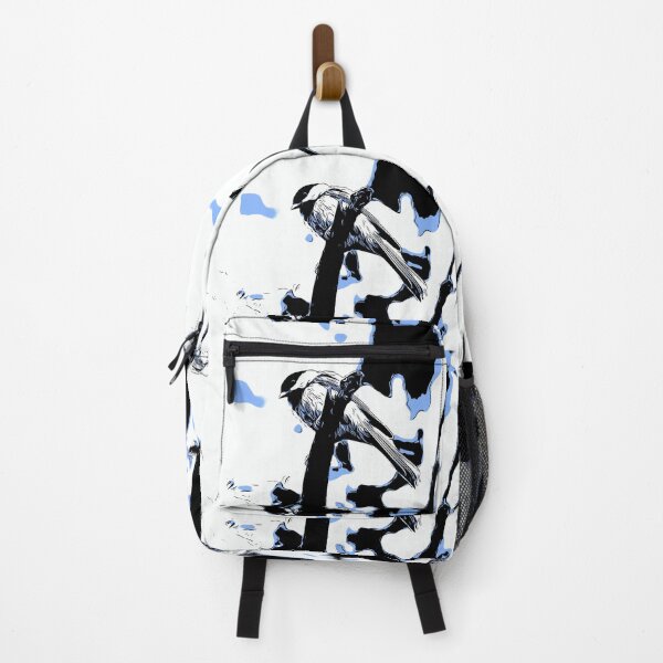 Item preview, Black Capped Chickadee Blue, Black and White Abstract designed and sold by Zurickdesigns.