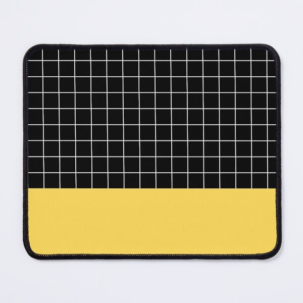 Item preview, White Grid On Black Above Mustard Yellow designed and sold by rewstudio.
