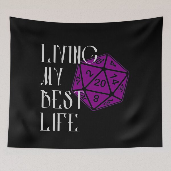 Item preview, Living My Best Life AD&D Critical Hit d20 Polyhedral Dice Design designed and sold by Candlewood Museum & Gift Shoppe.