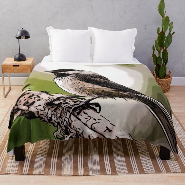 Artikelvorschau, Black Capped Chickadee Green, Black and White Abstract entworfen und verkauft von Zurickdesigns.