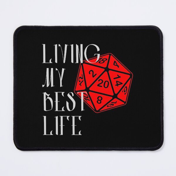 Item preview, Living My Best Life AD&D Critical Hit d20 Polyhedral Dice Design designed and sold by Candlewood Museum & Gift Shoppe.