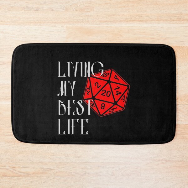 Item preview, Living My Best Life AD&D Critical Hit d20 Polyhedral Dice Design designed and sold by Candlewood Museum & Gift Shoppe.