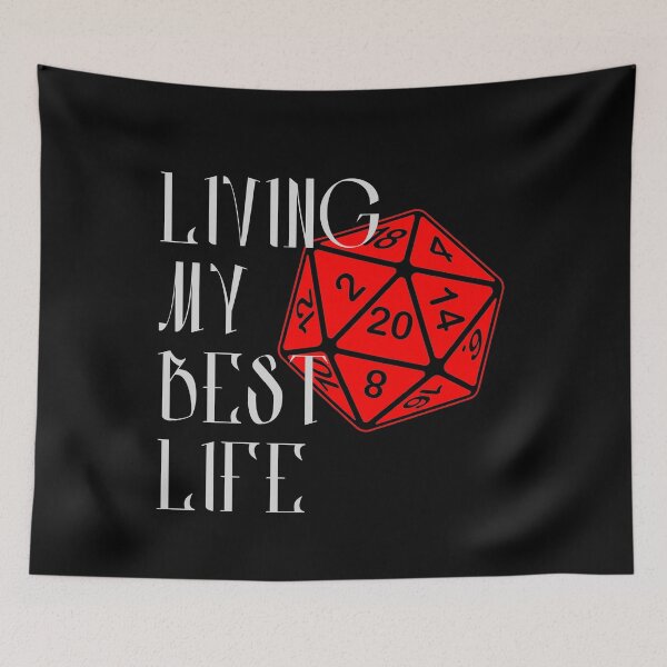 Item preview, Living My Best Life AD&D Critical Hit d20 Polyhedral Dice Design designed and sold by Candlewood Museum & Gift Shoppe.