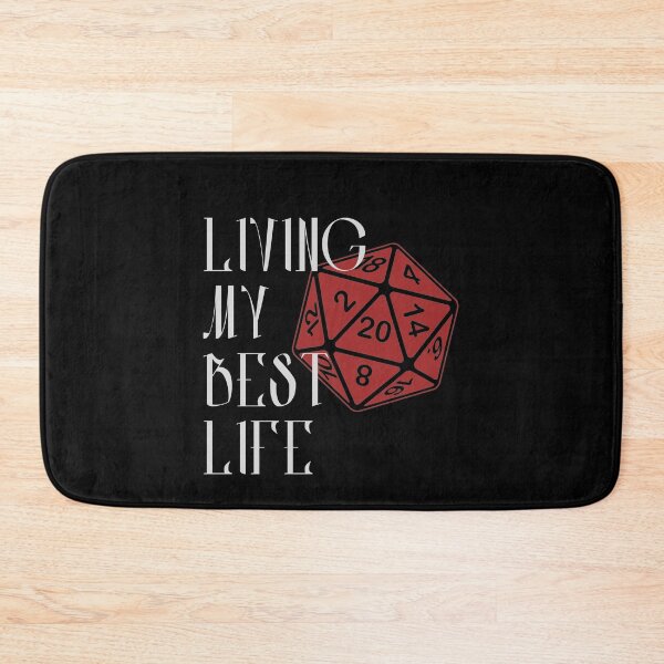 Item preview, Living My Best Life AD&D Critical Hit d20 Polyhedral Dice Design designed and sold by Candlewood Museum & Gift Shoppe.