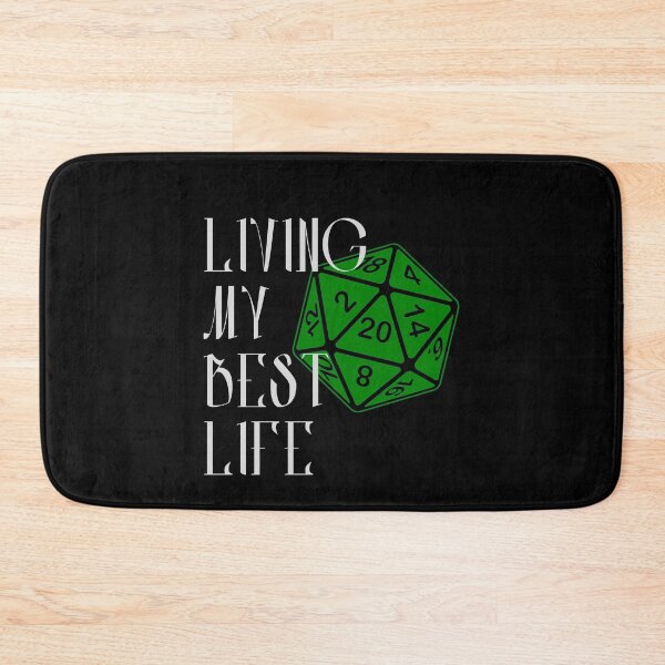 Item preview, Living My Best Life AD&D Critical Hit d20 Polyhedral Dice Design designed and sold by Candlewood Museum & Gift Shoppe.
