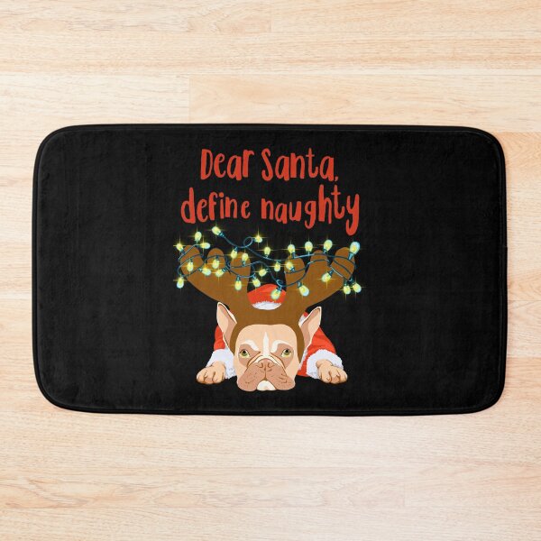 Item preview, Querido Santa define travieso, Tarjeta de Navidad divertida, Querido Santa define travieso buldog francés, Lindo buldog francés de Navidad, Buldog francés Santa, Lista de traviesos de Santa, luces de Navidad, Rudolf designed and sold by sentimentalica.