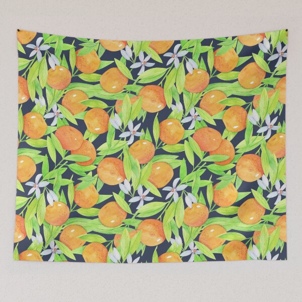 Item preview, Watercolor mandarins on dark designed and sold by Yuliia-Fleur.