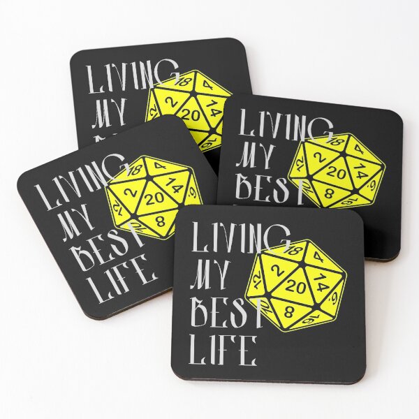 Item preview, Living My Best Life AD&D Critical Hit d20 Polyhedral Dice Design designed and sold by Candlewood Museum & Gift Shoppe.