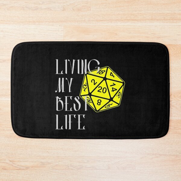 Item preview, Living My Best Life AD&D Critical Hit d20 Polyhedral Dice Design designed and sold by Candlewood Museum & Gift Shoppe.