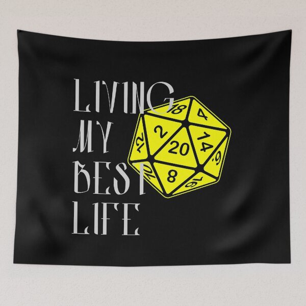 Item preview, Living My Best Life AD&D Critical Hit d20 Polyhedral Dice Design designed and sold by Candlewood Museum & Gift Shoppe.