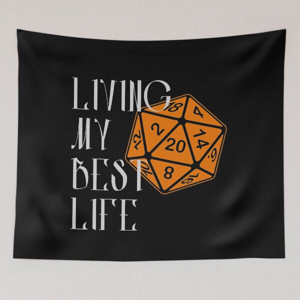 Item preview, Living My Best Life AD&D Critical Hit d20 Polyhedral Dice Design designed and sold by Candlewood Museum & Gift Shoppe.