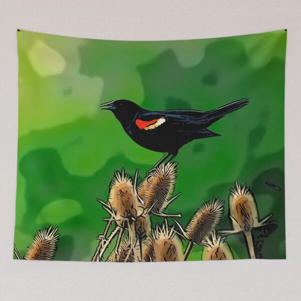 Item preview, Red Winged Black Bird Abstract Pop Art designed and sold by Zurickdesigns.