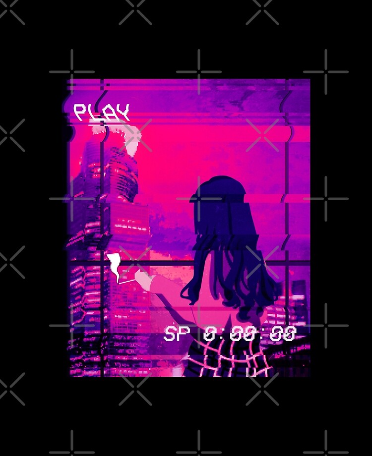 Aesthetic Vaporwave Anime Sad Girl Smoking Tokyo Cigarette graphic iPad  Case & Skin for Sale by D-C-Designs