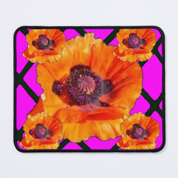 Item preview, ORANGE POPPY FLOWERS FUCHSIA PATTERN ART designed and sold by sharlesart.