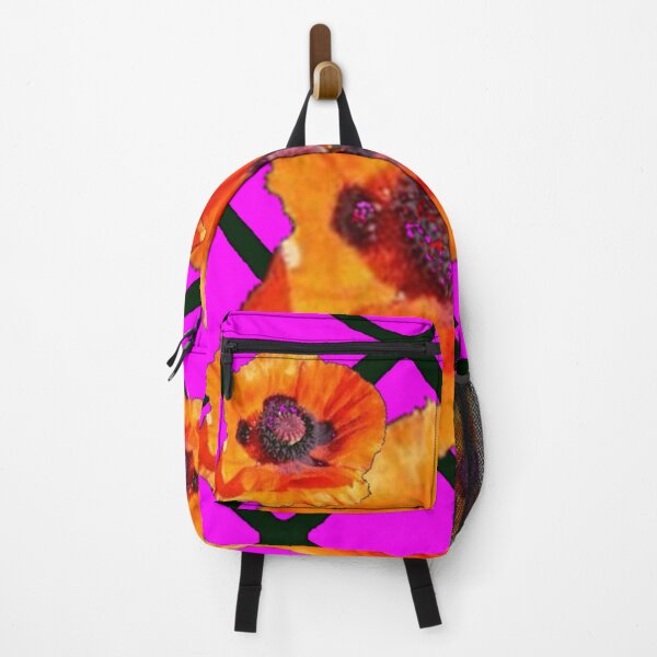 Item preview, ORANGE POPPY FLOWERS FUCHSIA PATTERN ART designed and sold by sharlesart.