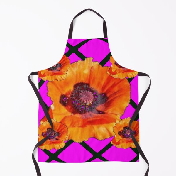 Item preview, ORANGE POPPY FLOWERS  FUCHSIA PATTERN ART designed and sold by sharlesart.