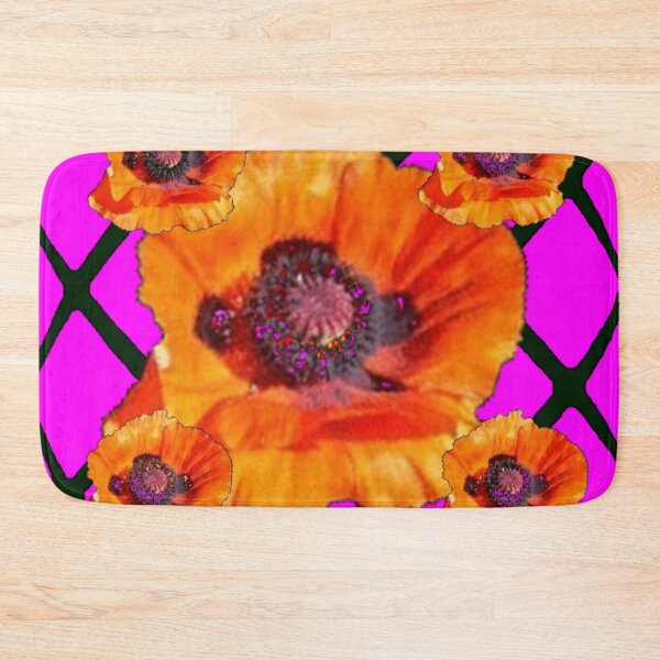 Item preview, ORANGE POPPY FLOWERS  FUCHSIA PATTERN ART designed and sold by sharlesart.