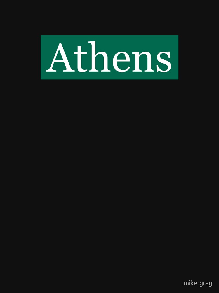 Athens Written in White on Bobcat Green by mike-gray