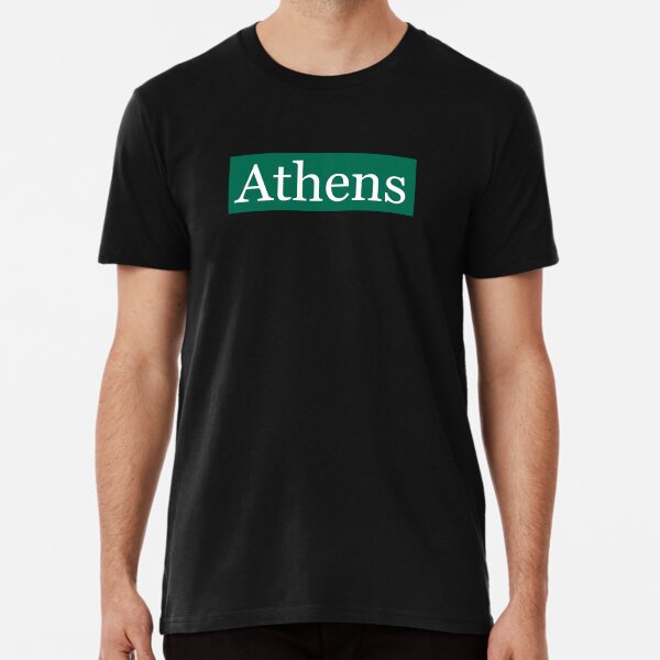 Athens Written in White on Bobcat Green Premium T-Shirt