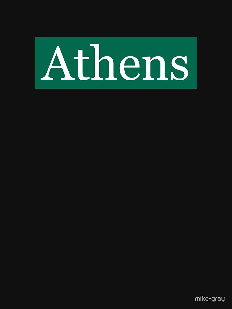 Athens Written in White on Bobcat Green by mike-gray