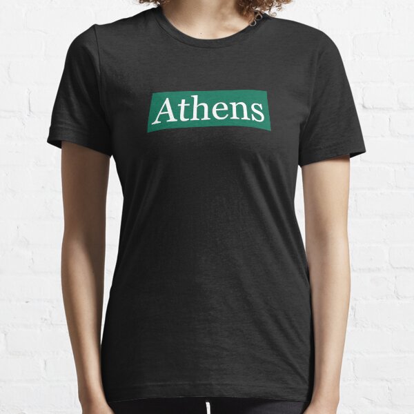 Athens Written in White on Bobcat Green Essential T-Shirt