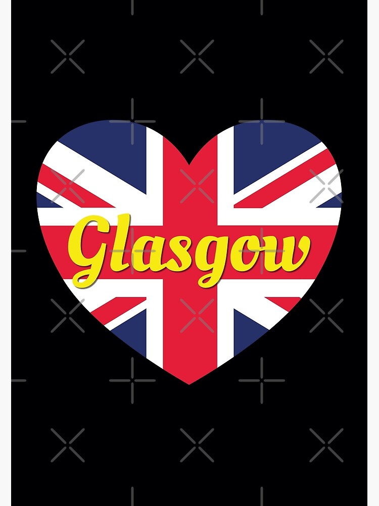 "Glasgow Scotland UK British Union Flag Heart Glasgow" Poster for