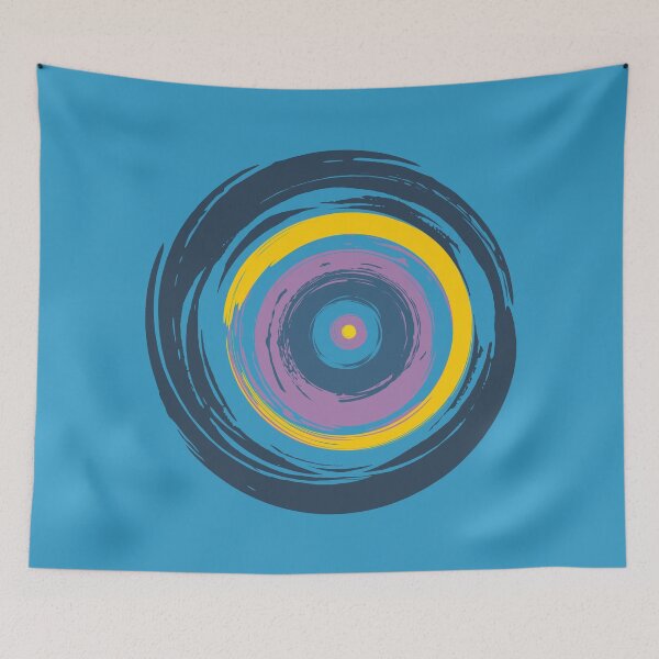 Item preview, Dark Blue Brush Strokes Circles Abstract designed and sold by trendingatees.